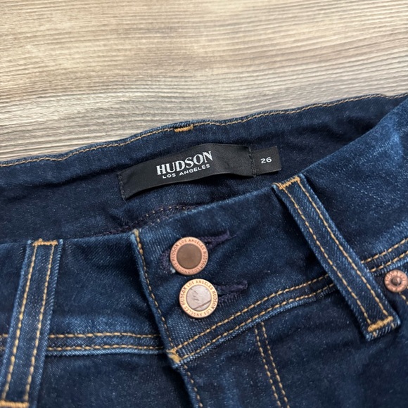 Hudson Beth Baby Boot Jeans Women’s Size 26 Dark Wash Bootcut Flap Pockets - Picture 3 of 7